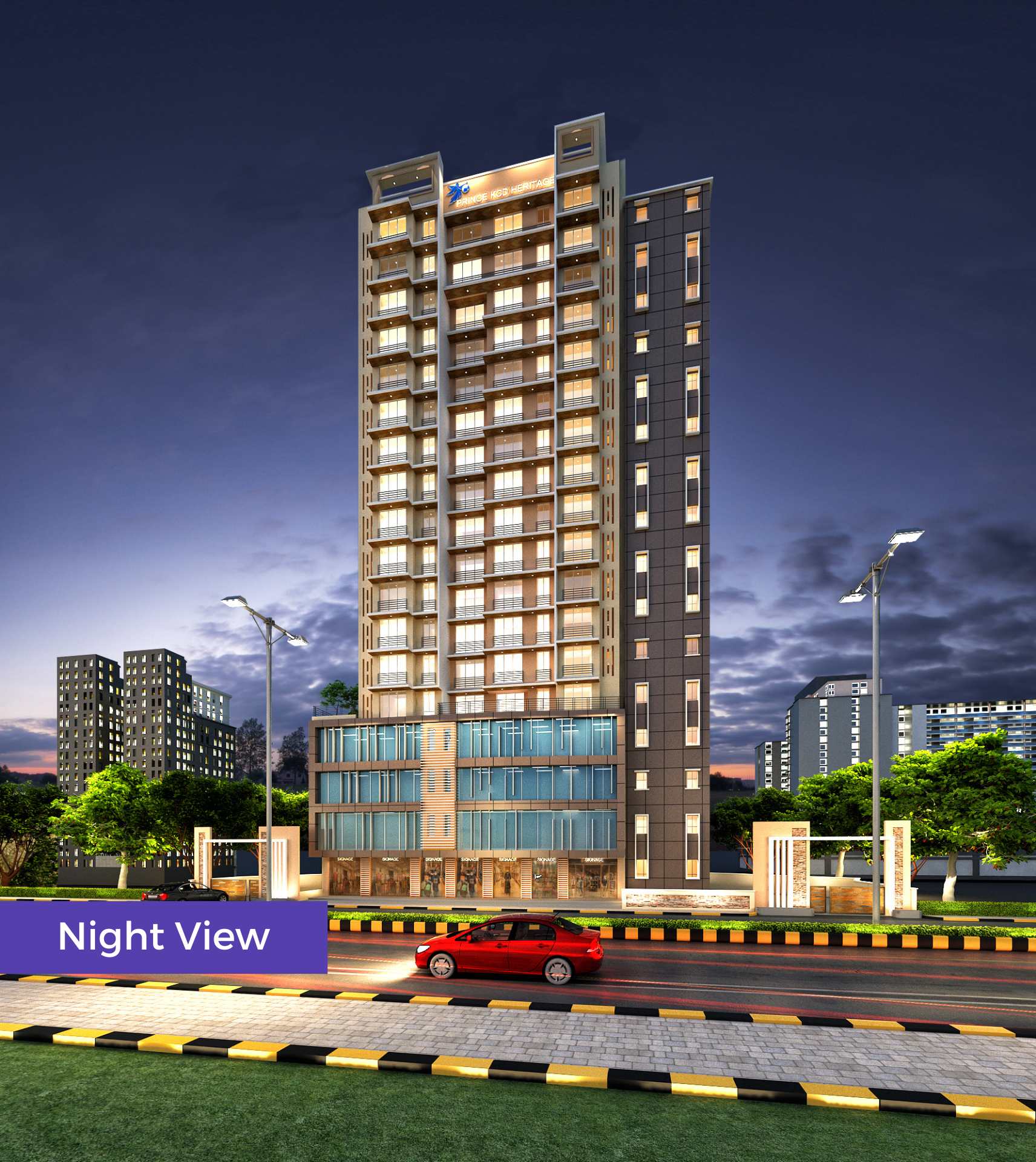 Prince KCD Heritage Goregaon East Night View 